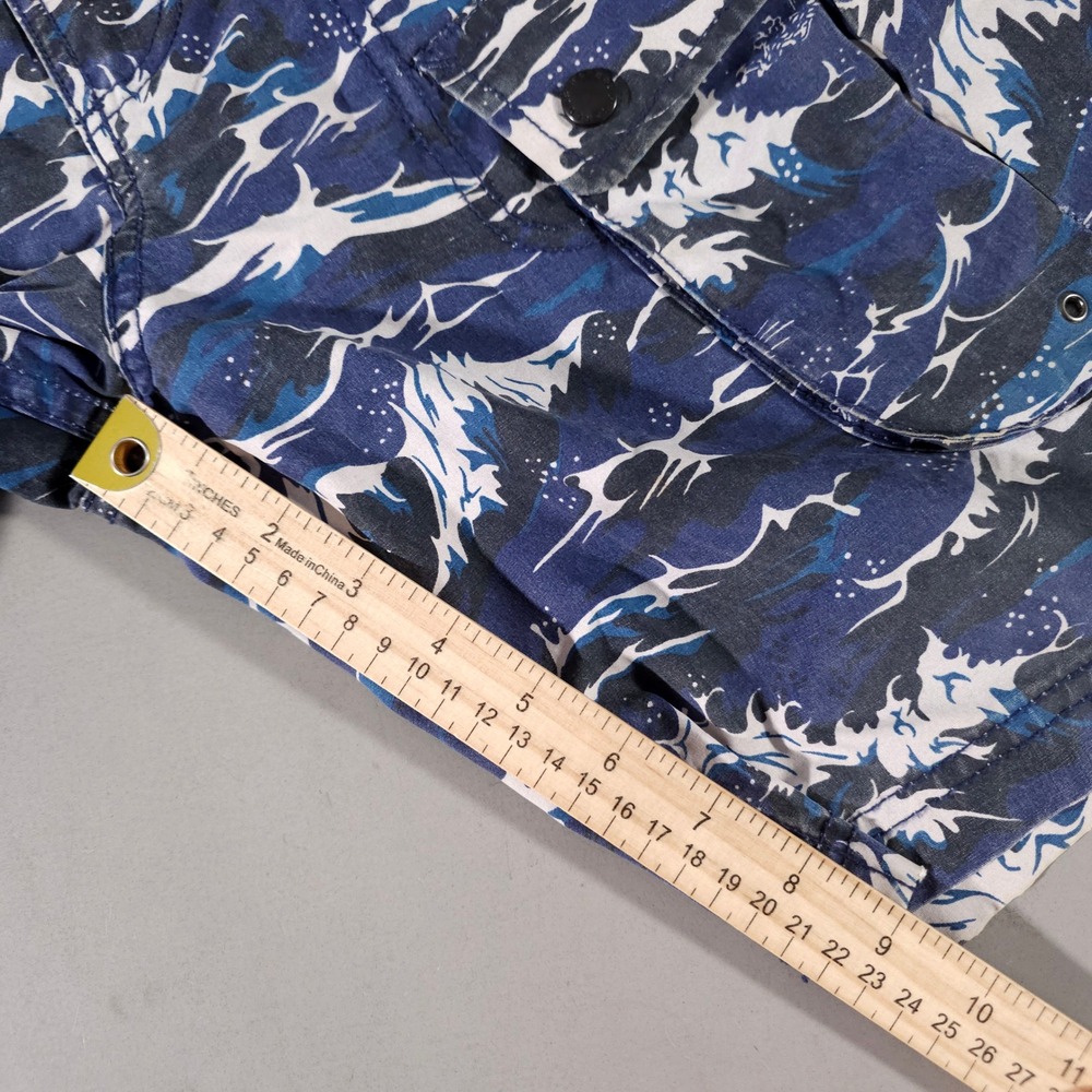 Barbour Cargo Shorts Mens 36 Blue Wave Print White Mountaineering MTR0477BL51 - Picture 6 of 7